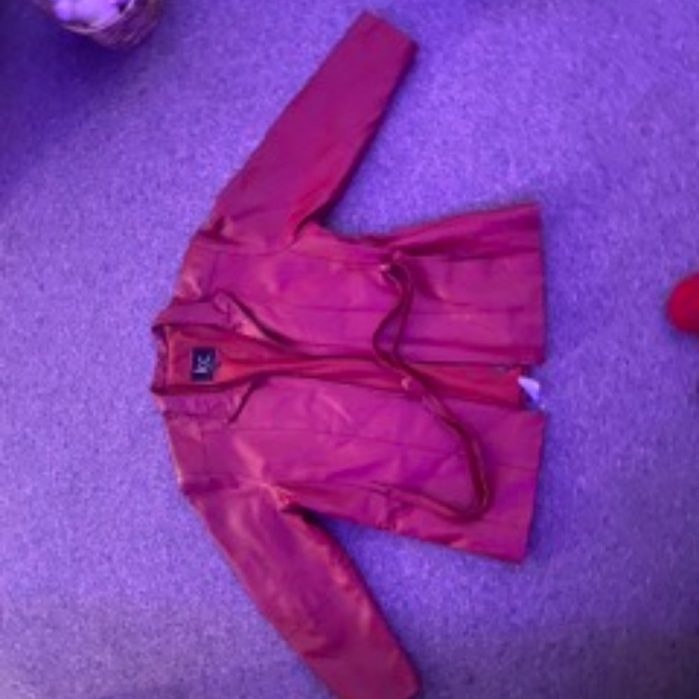 Heavy Red 100% Leather Jacket with a belt by KC Collections #redleather #cute